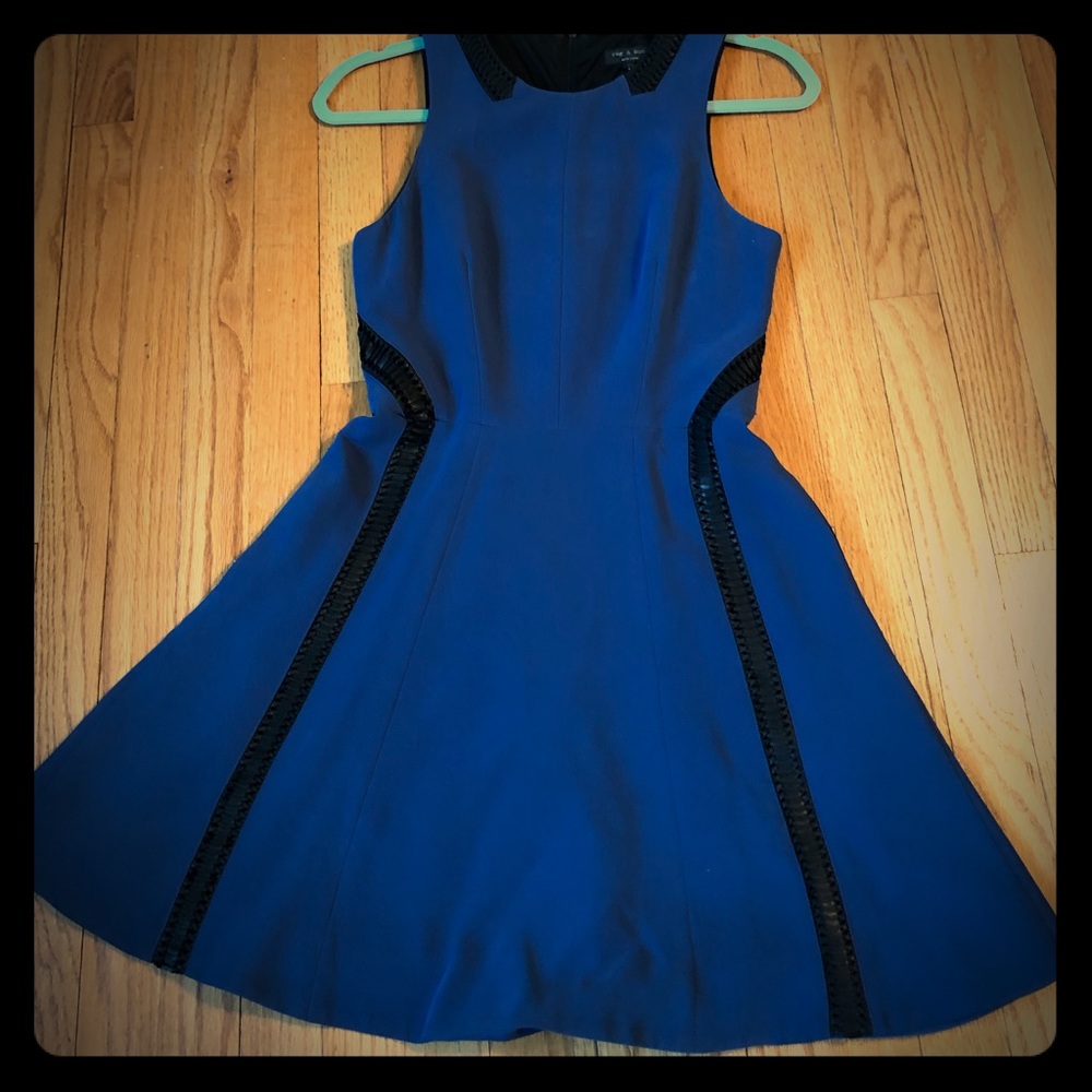 Rag and Bone a-line dress with leather detail
